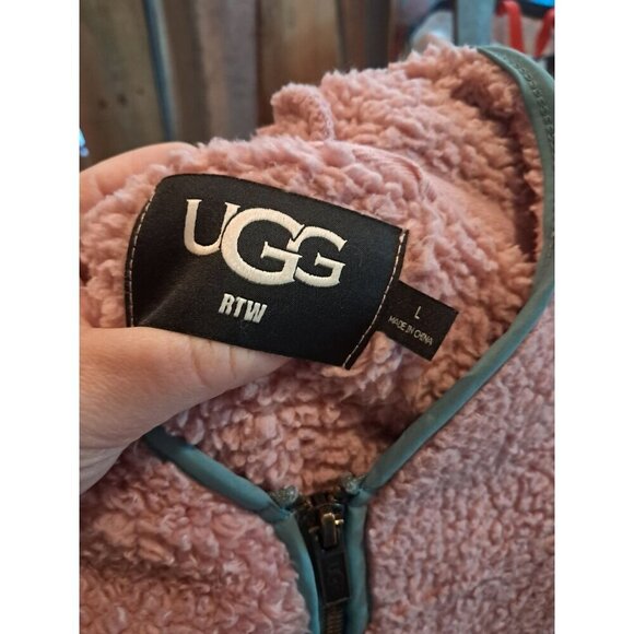 UGG Sherpa Sweater Jacket Oversized Hooded Women’s Size L - Picture 2 of 2